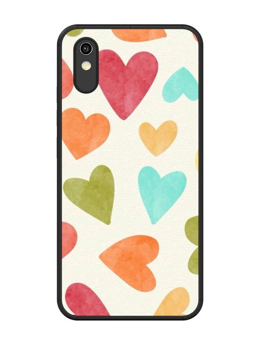 Watercolor Hearts Glossy Soft Edge Case for Vivo Y90 Chachhi