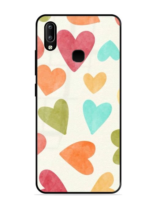 Watercolor Hearts Glossy Soft Edge Case for Vivo Y91 Chachhi