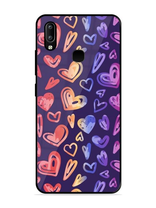 Rainbow Hearts Glossy Soft Edge Case for Vivo Y91 Chachhi