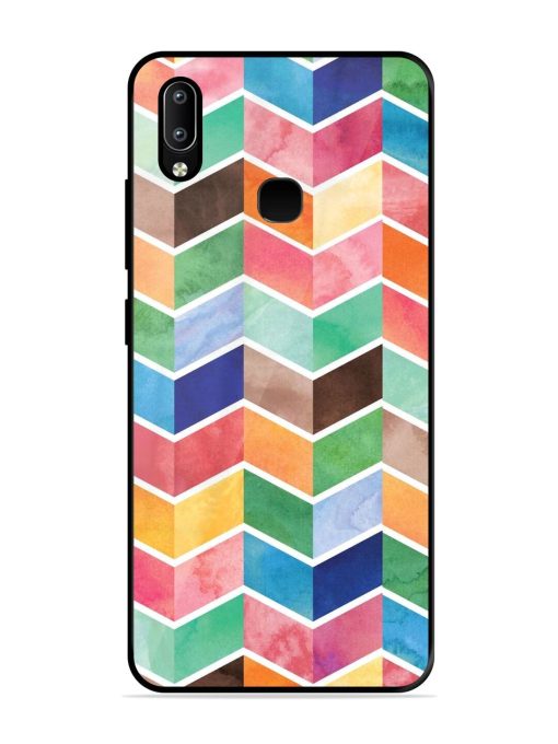 Watercolor Chevron Whimsy Glossy Soft Edge Case for Vivo Y91