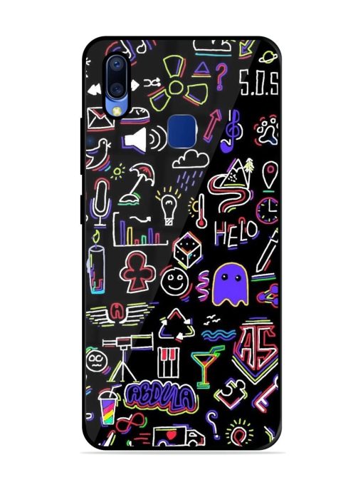 Neon Doodle Glossy Soft Edge Case for Vivo Y95 Chachhi