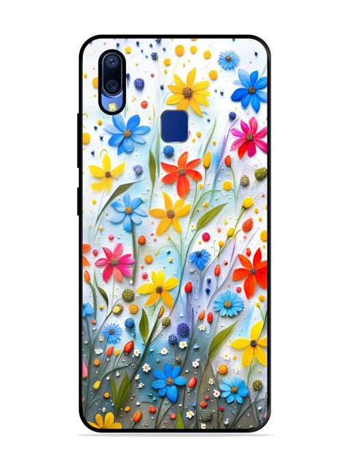 Vibrant Floral Glossy Soft Edge Case for Vivo Y95 Chachhi