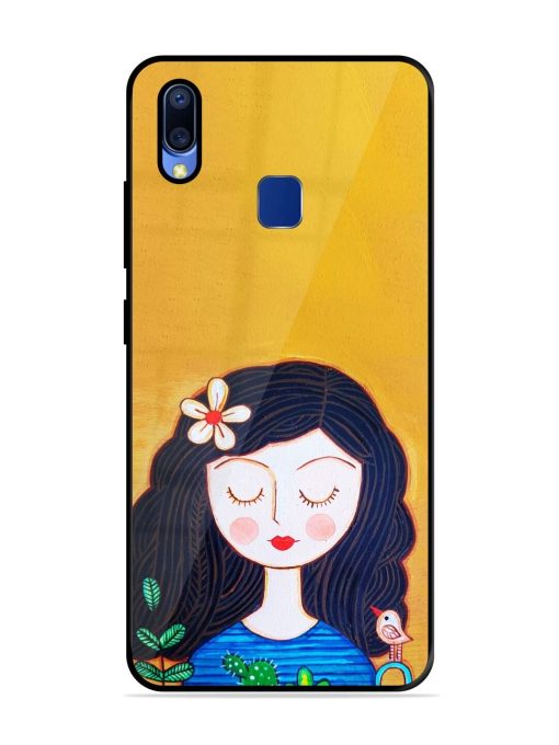 Girl Illustration Glossy Soft Edge Case for Vivo Y95 Chachhi