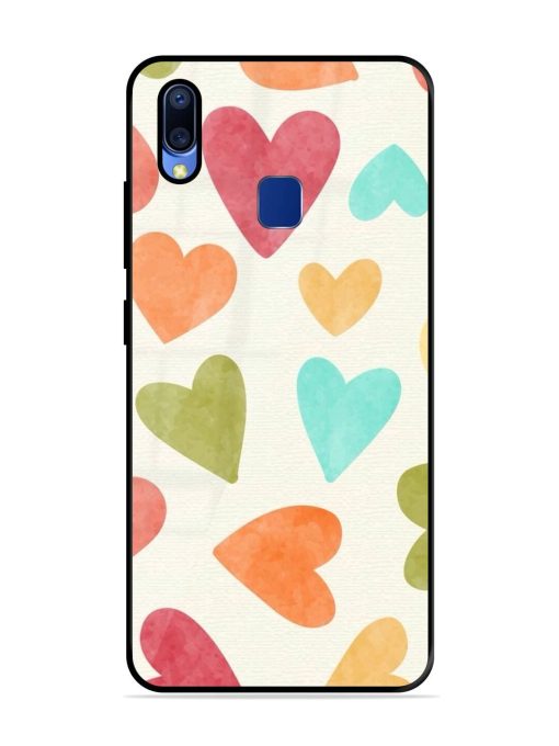 Watercolor Hearts Glossy Soft Edge Case for Vivo Y95 Chachhi