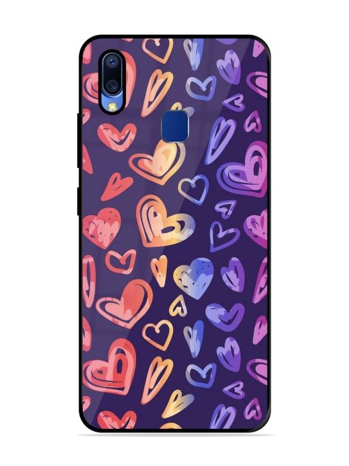 Rainbow Hearts Glossy Soft Edge Case for Vivo Y95 Chachhi