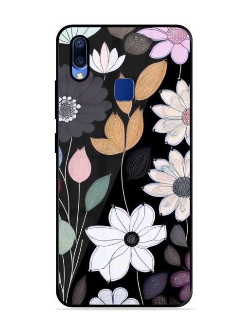 Whimsical Blooms On Black Glossy Soft Edge Case for Vivo Y95 Chachhi