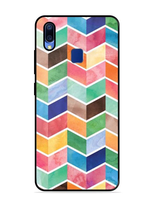 Watercolor Chevron Whimsy Glossy Soft Edge Case for Vivo Y95 Chachhi