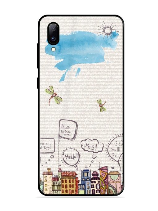 Doodle City Glossy Soft Edge Case for Vivo Y97 Chachhi