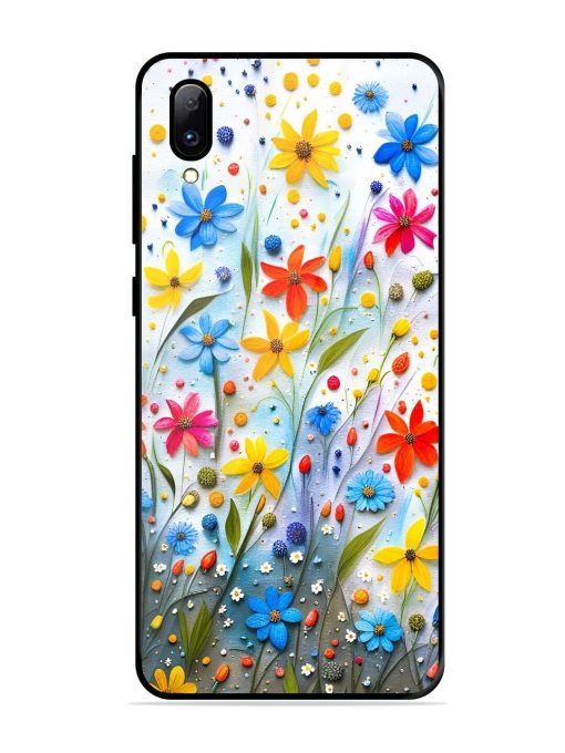 Vibrant Floral Glossy Soft Edge Case for Vivo Y97 Chachhi