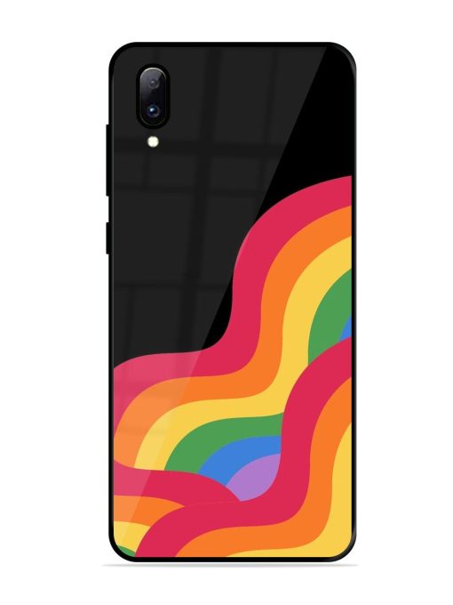 Wavy Rainbow Glossy Soft Edge Case for Vivo Y97 Chachhi