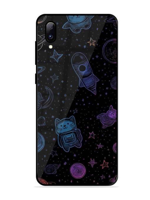 Cosmic Cat Chaos Glossy Soft Edge Case for Vivo Y97 Chachhi