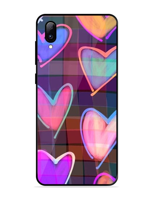 Neon Hearts Glossy Soft Edge Case for Vivo Y97 Chachhi