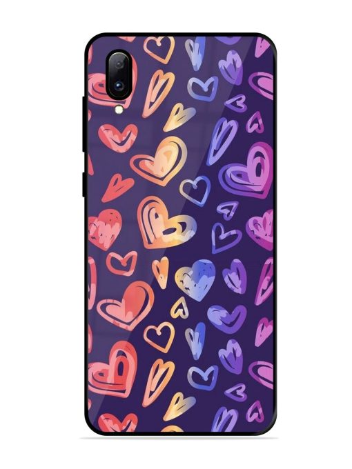 Rainbow Hearts Glossy Soft Edge Case for Vivo Y97 Chachhi