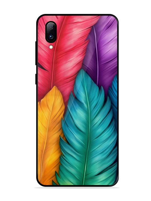 Rainbow Feathers Glossy Soft Edge Case for Vivo Y97 Chachhi