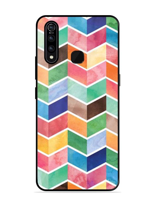 Watercolor Chevron Whimsy Glossy Soft Edge Case for Vivo Z1 Pro Chachhi