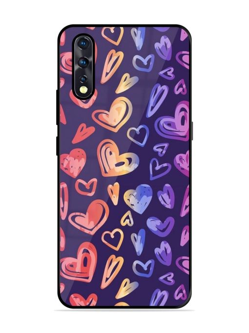 Rainbow Hearts Glossy Soft Edge Case for Vivo Z1X Chachhi