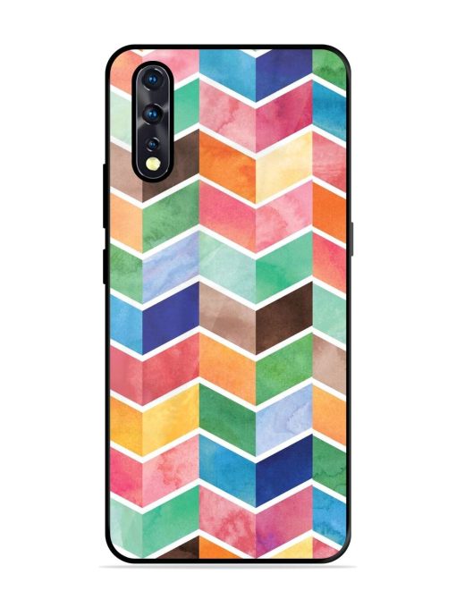 Watercolor Chevron Whimsy Glossy Soft Edge Case for Vivo Z1X Chachhi