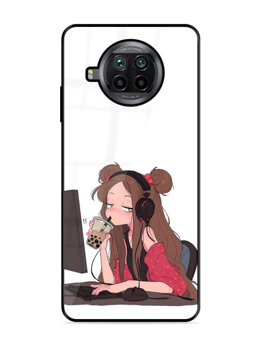 Girl Playing On Pc Glossy Soft Edge Case for Xiaomi Mi 10I (5G) Chachhi