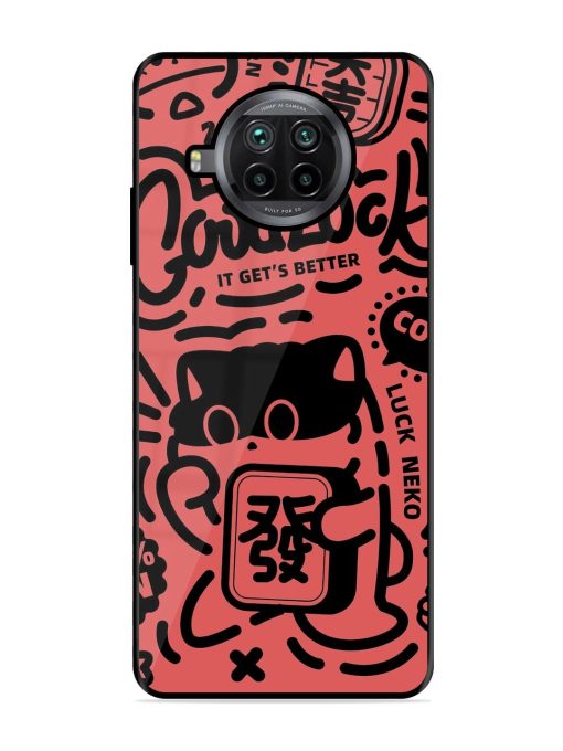 Lucky Cat Doodle Glossy Soft Edge Case for Xiaomi Mi 10I (5G) Chachhi