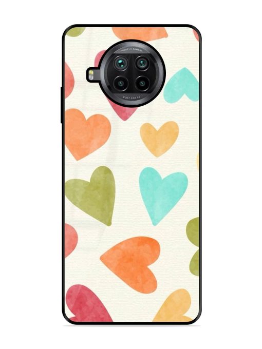 Watercolor Hearts Glossy Soft Edge Case for Xiaomi Mi 10I (5G) Chachhi