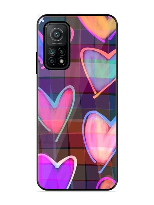 Neon Hearts Glossy Soft Edge Case for Xiaomi Mi 10T (5G) Chachhi