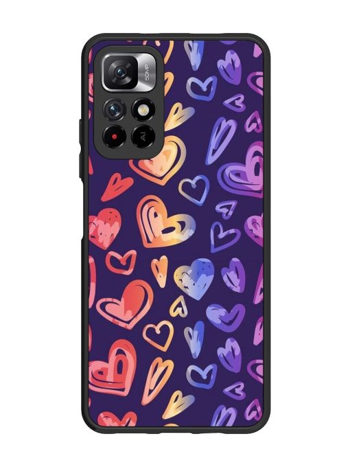 Rainbow Hearts Glossy Soft Edge Case for Xiaomi Mi 11I (5G) Chachhi