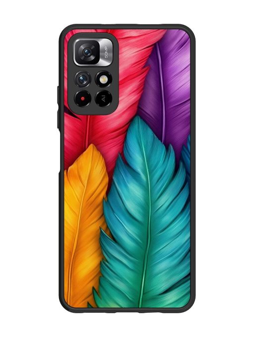 Rainbow Feathers Glossy Soft Edge Case for Xiaomi Mi 11I (5G) Chachhi