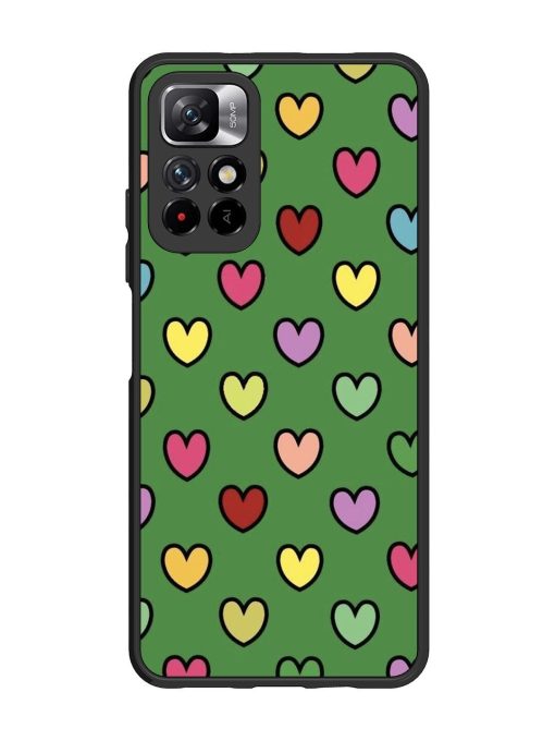 Rainbow Heart Parade Glossy Soft Edge Case for Xiaomi Mi 11I (5G) Chachhi