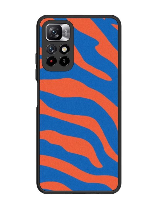 Zebra Stripes In Blue And Orange Glossy Soft Edge Case for Xiaomi Mi 11I (5G) Chachhi