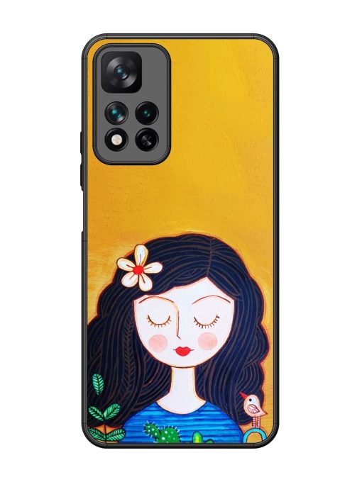 Girl Illustration Glossy Soft Edge Case for Xiaomi Mi 11I Hypercharge (5G) Chachhi