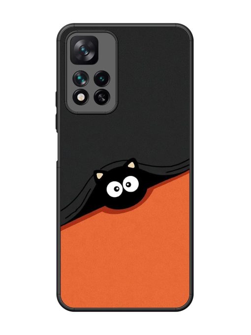 Peek-A-Boo Kitty Glossy Soft Edge Case for Xiaomi Mi 11I Hypercharge (5G) Chachhi