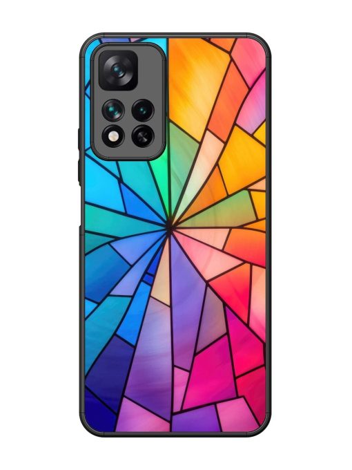 Stained Glass Kaleidoscope Of Colors Glossy Soft Edge Case for Xiaomi Mi 11I Hypercharge (5G) Chachhi