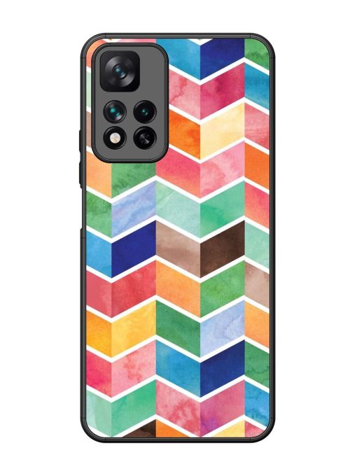 Watercolor Chevron Whimsy Glossy Soft Edge Case for Xiaomi Mi 11I Hypercharge (5G) Chachhi