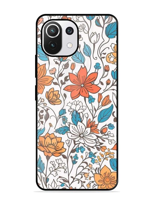 Floral Symphony Glossy Soft Edge Case for Xiaomi Mi 11 Lite Ne (5G) Chachhi