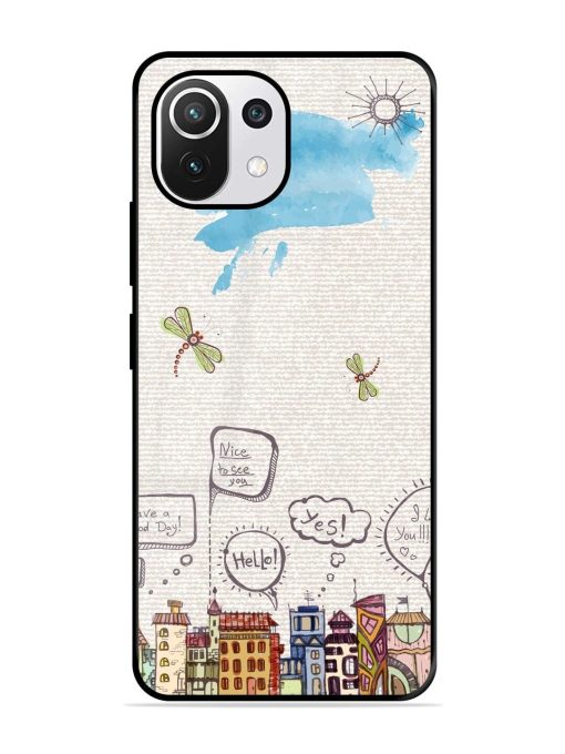 Doodle City Glossy Soft Edge Case for Xiaomi Mi 11 Lite Ne (5G) Chachhi