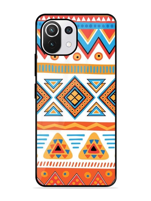 Vibrant Tribal Pattern Glossy Soft Edge Case for Xiaomi Mi 11 Lite Ne (5G) Chachhi