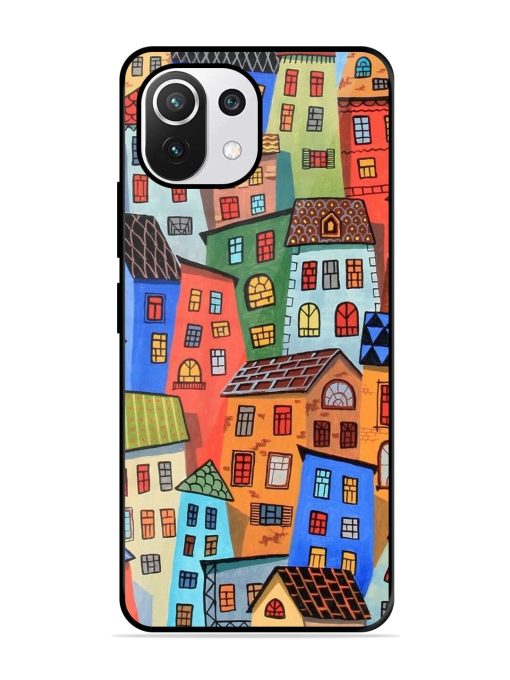 Rainbow House Glossy Soft Edge Case for Xiaomi Mi 11 Lite Ne (5G) Chachhi