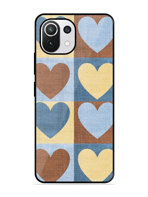 Hearts On Canvas Glossy Soft Edge Case for Xiaomi Mi 11 Lite Ne (5G) Chachhi