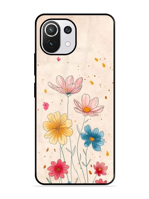 Delicate Bloom Glossy Soft Edge Case for Xiaomi Mi 11 Lite Ne (5G) Chachhi