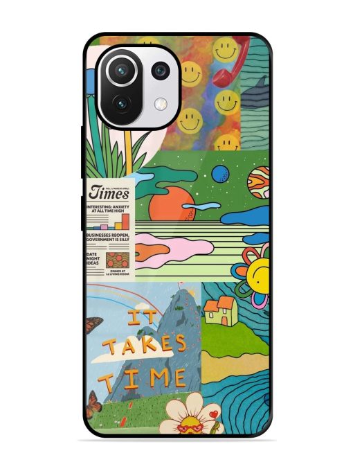 Groovy Vibes Glossy Soft Edge Case for Xiaomi Mi 11 Lite Ne (5G) Chachhi