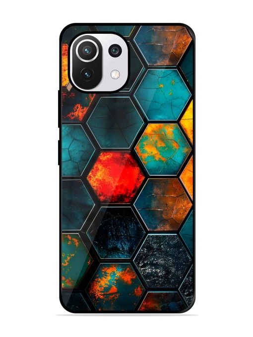 Hexagon Hive Glossy Soft Edge Case for Xiaomi Mi 11 Lite Ne (5G) Chachhi