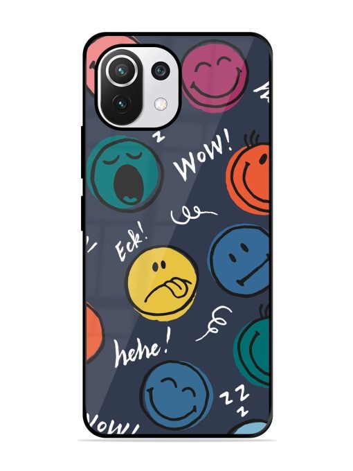 Emoticon Parade Glossy Soft Edge Case for Xiaomi Mi 11 Lite Ne (5G) Chachhi