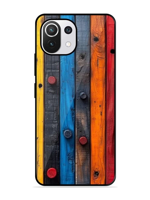 Rainbow Plank Glossy Soft Edge Case for Xiaomi Mi 11 Lite Ne (5G) Chachhi