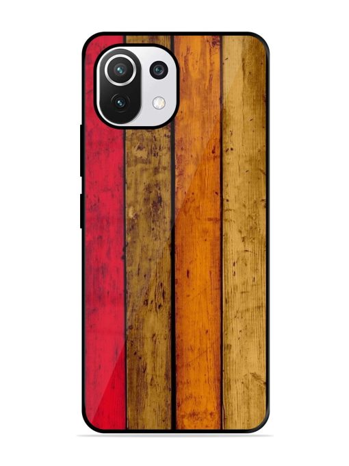 Colorful Woodgrain Glossy Soft Edge Case for Xiaomi Mi 11 Lite Ne (5G) Chachhi