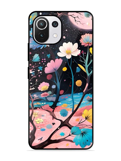 Cosmic Bloom Glossy Soft Edge Case for Xiaomi Mi 11 Lite Ne (5G) Chachhi