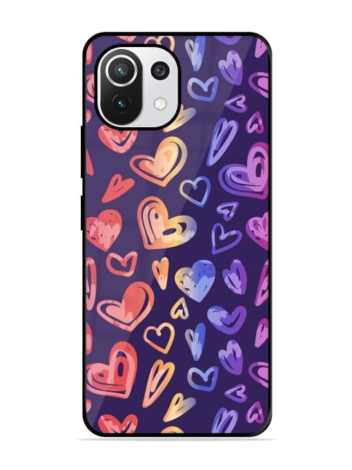 Rainbow Hearts Glossy Soft Edge Case for Xiaomi Mi 11 Lite Ne (5G) Chachhi