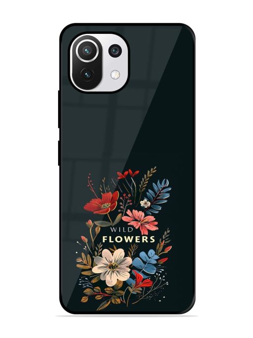 Dark Floral Glossy Soft Edge Case for Xiaomi Mi 11 Lite Ne (5G)