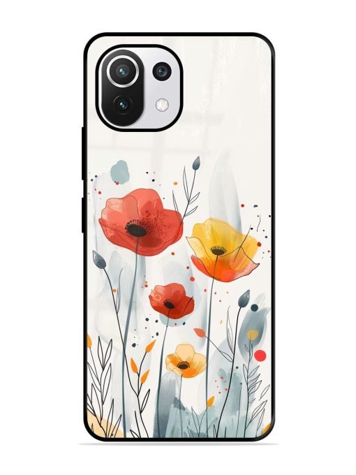 Poppy Fields Glossy Soft Edge Case for Xiaomi Mi 11 Lite Ne (5G) Chachhi