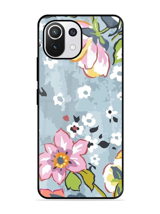 Floral Fantasy Glossy Soft Edge Case for Xiaomi Mi 11 Lite Ne (5G) Chachhi