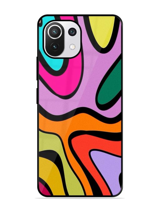 Groovy Swirls Glossy Soft Edge Case for Xiaomi Mi 11 Lite Ne (5G) Chachhi